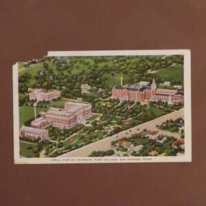 Incarnate Word College San Antonio Texas Linen Postcard 1938 1 .01 Cent Stamp